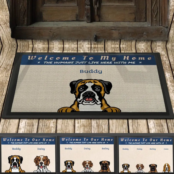 שטיח כניסה מצחיק לבית לאוהבי כלבים - שטיח כניסה בעיצוב אישי, מתנה לאוהבי כלבים, שטיחי כניסה מעוצבים