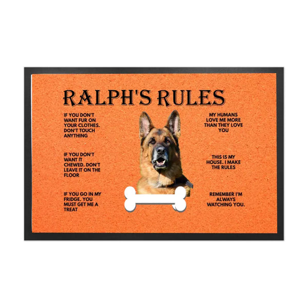 חוקי הבית של הכלב שלי - שטיח כניסה לאוהבי כלבים - החוקים של הכלב - RA